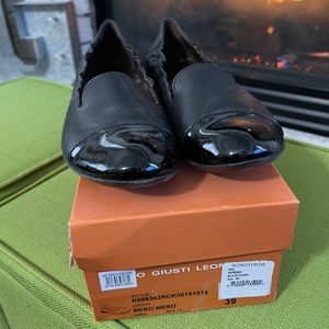 AGL cap toe ballet flat - BLACK